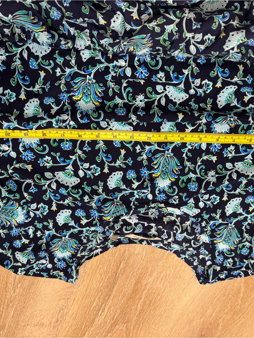 Soft Surroundings Navy Maxi Skirt with Aqua Floral Print 2XL NEW BOHO COTTAGE - Picture 6 of 7